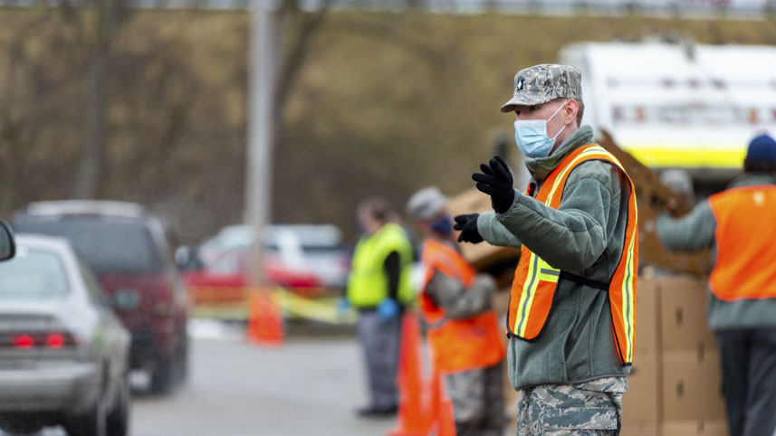 David Reid serving in Covid Relief.