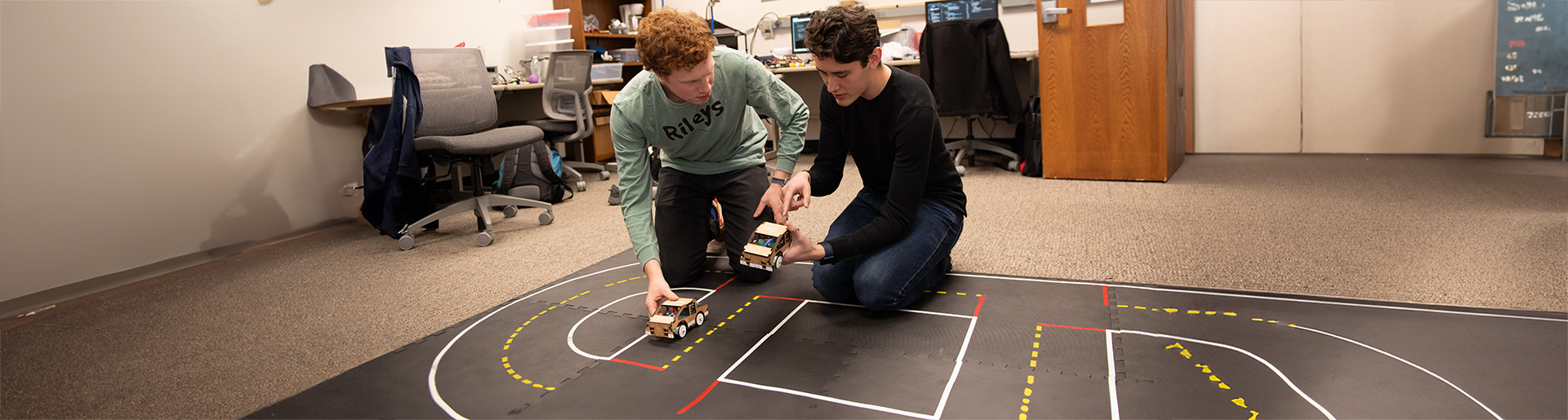SafeTown autonomous robot kit on simulation roadway